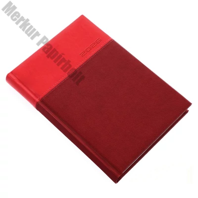 Határidőnapló REALSYSTEM Lux A/5 napi fehér lapos piros 2026.