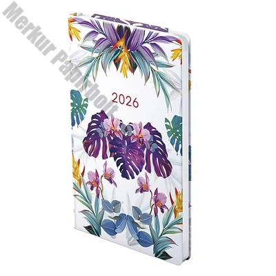 Határidőnapló TOPTIMER Joy J018 A/5 heti fehér lapos keskenyített Pálma 3D 2026.