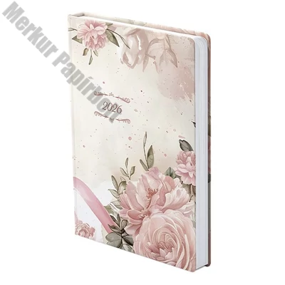 Határidőnapló TOPTIMER Joy J022 B/6 napi fehér lapos Rózsaszín 3D  2026.