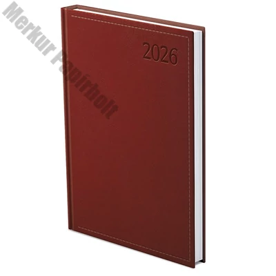 Határidőnapló TOPTIMER Traditional T010 A/4 heti fehér lapos bordó 2026.