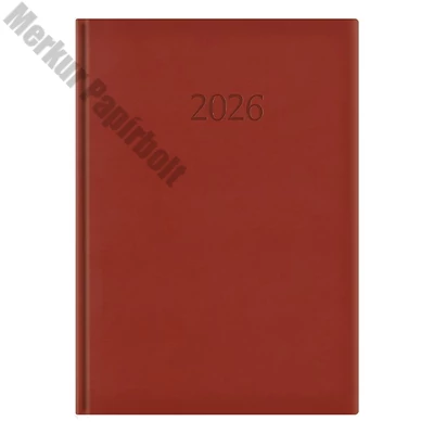 Határidőnapló TOPTIMER Wide W024 A/4 napi fehér lapos bordó 2026.