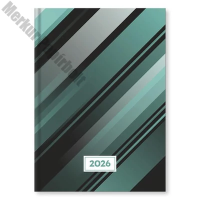 Határidőnapló VECTRALINE Csíkos A/5 napi fehér lapos 2026.