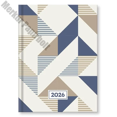Határidőnapló VECTRALINE Geometria B/6 napi fehér lapos 2026.