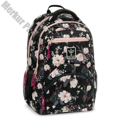 Hátizsák ARS UNA ergonomikus 27L Flowery Black