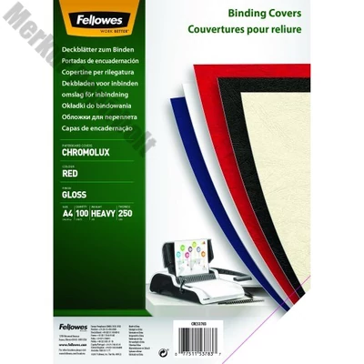 Hátlap FELLOWES Chromolux A/4 250 g fényes piros 100/csom