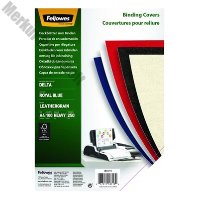Hátlap FELLOWES Delta A/4 250 g matt bőrhatású királykék 100/csom
