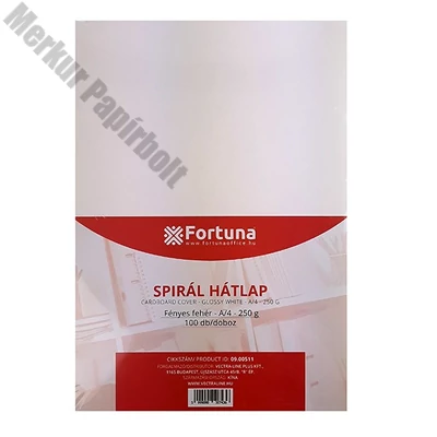 Hátlap FORTUNA A/4 250 g fényes fehér 100/dob