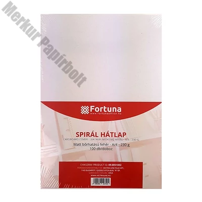 Hátlap FORTUNA A/4 230 g matt bőrhatású fehér 100/dob