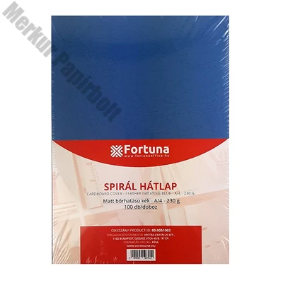 Hátlap FORTUNA A/4 230 g matt bőrhatású kék 100/dob