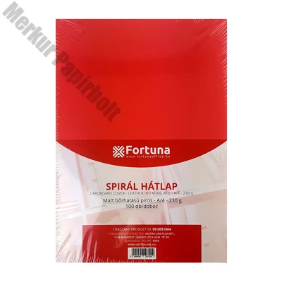 Hátlap FORTUNA A/4 230 g matt bőrhatású piros 100/dob
