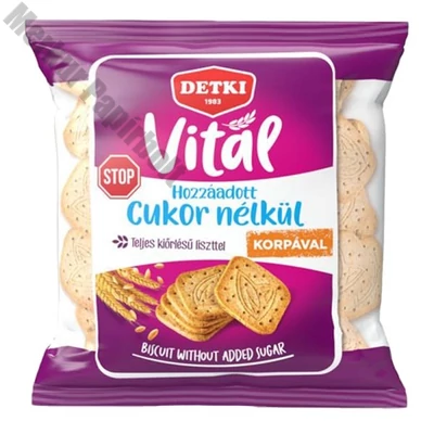 Háztartási keksz DETKI Vitál CukorStop teljes kiőrlésű 180 g