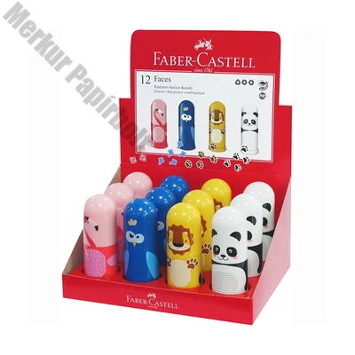 Hegyező FABER-CASTELL 5835 Faces egylyukú tartályos radírral vegyes minta