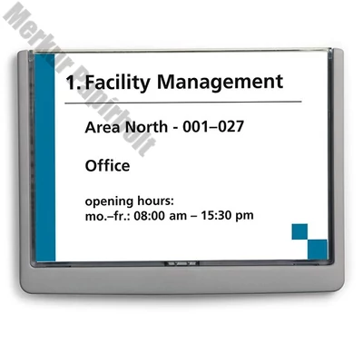 Irányítótábla DURABLE Click Sign A/5 fekvő 148x210 mm grafit