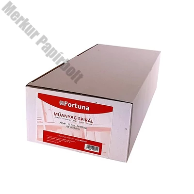 Iratspirál műanyag FORTUNA 12mm 56-80 lap fehér 100/dob
