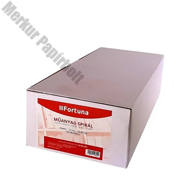 Iratspirál műanyag FORTUNA 12mm 56-80 lap fekete 100/dob