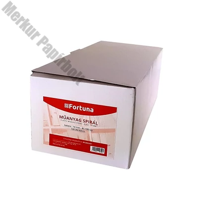 Iratspirál műanyag FORTUNA 14mm 81-100 lap fekete 100/dob