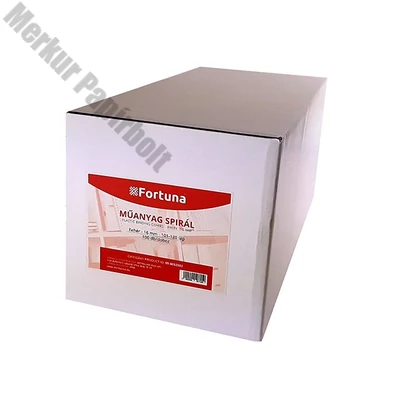 Iratspirál műanyag FORTUNA 16mm 101-120 lap fehér 100/dob