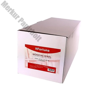 Iratspirál műanyag FORTUNA 22mm 151-180 lap fekete 50/dob