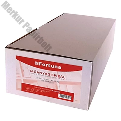 Iratspirál műanyag FORTUNA 6mm 10-20 lap fehér 100/dob