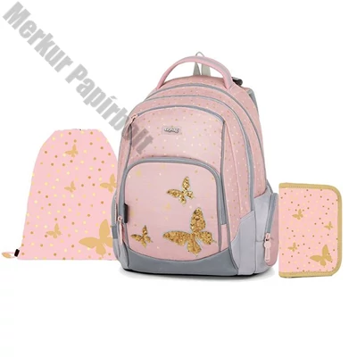 Iskolatáska szett OXY Go 3 részes Butterfly tolltartóval és tornazsákkal