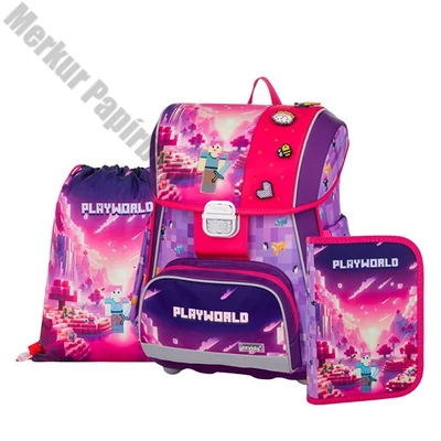 Iskolatáska szett OXY Premium 3 részes Playworld Girl tolltartóval és tornazsákkal