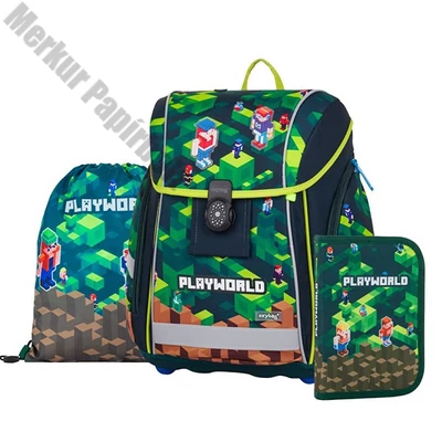 Iskolatáska szett OXY Premium Light 3 részes Playwold tolltartóval és tornazsákkal