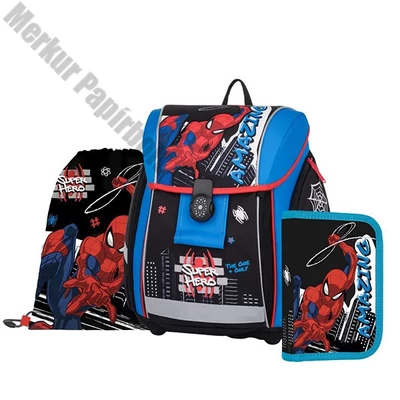Iskolatáska szett OXY Premium Light 3 részes Spiderman tolltartóval és tornazsákkal