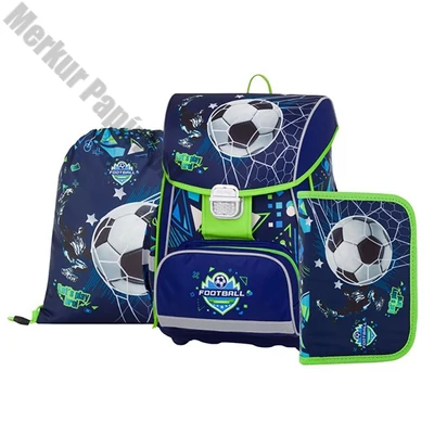 Iskolatáska szett OXY Premium One 3 részes Football tolltartóval és tornazsákkal