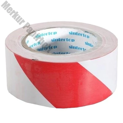 Jelzőszalag SINTERTOP 50 mm x 33 m öntapadós piros-fehér