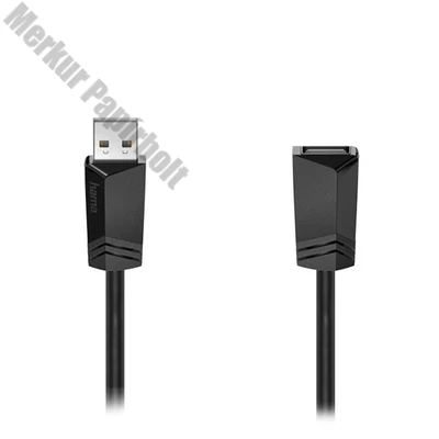 Kábel HAMA USB-A hosszabbító 1,5m fekete