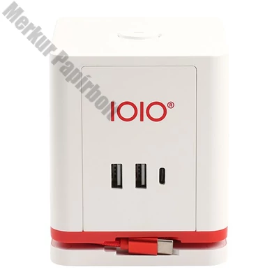 Kábel hosszabbító IOIO 3 aljzat 1,5m, 2xUSB-A, 1xUSB-C fehér