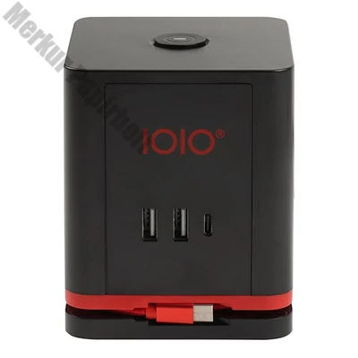 Kábel hosszabbító IOIO 3 aljzat 1,5m, 2xUSB-A, 1xUSB-C fekete