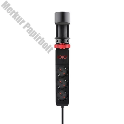Kábel hosszabbító IOIO asztalhoz rögzíthető 3 aljzat 1,5m, 2xUSB-A, 1xUSB-C fekete