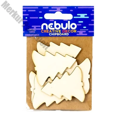 Karton dekoráció NEBULO karácsonyfák 6 darabos