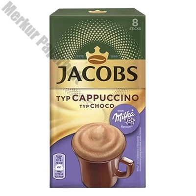 Kávé instant JACOBS Cappuccino Milka-Mogyorós 8x16,5 g