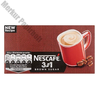 Kávé instant NESCAFE 3in1 barna cukorral dobozos 28x16,5 g