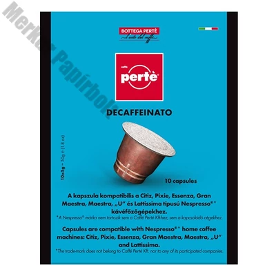 Kávékapszula CAFFÉ PERTÉ koffeinmentes 100% arabica 10 darab/doboz