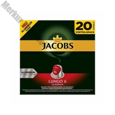 Kávékapszula JACOBS Nespresso Lungo 6 Classic 20 kapszula/doboz