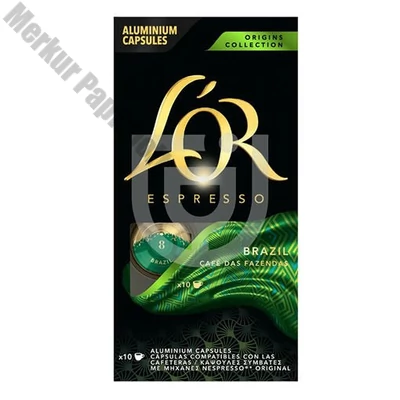 Kávékapszula L`OR Brasil Nespresso kompatibilis 10 kapszula/doboz