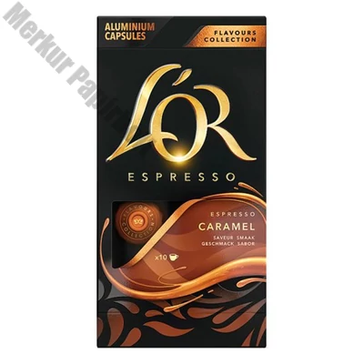 Kávékapszula L`OR Nespresso Caramel karamella ízű 10 kapszula/doboz