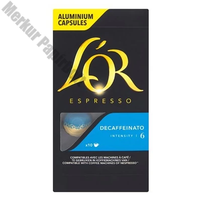 Kávékapszula L`OR Nespresso Espresso Decaffeinato koffeinmentes 10 kapszula/doboz