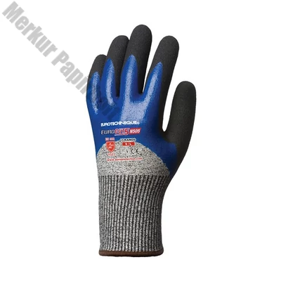 Kesztyű mártott COVERGUARD Eurocut N505 vágásbiztos nitril szürke/kék 7-es 2 darab/pár