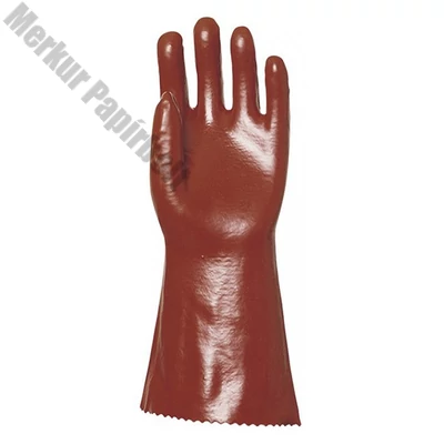 Kesztyű mártott COVERGUARD PVC vegyszerálló sav, lúg és olajálló piros 10-es 2 darab/pár