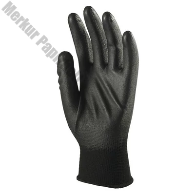 Kesztyű mártott COVERGUARD poliészter PU tenyérrel fekete 10-es 2 darab/pár