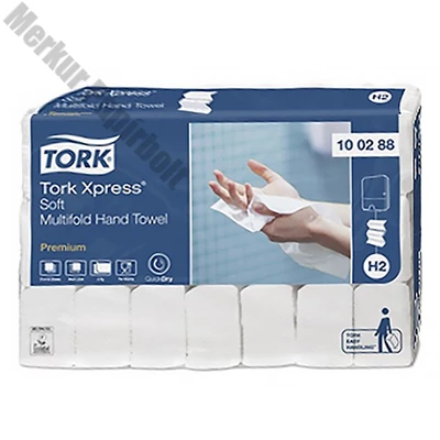 Kéztörlő TORK Xpress Soft Multifold Premium H2 hajtogatású 2 rétegű fehér