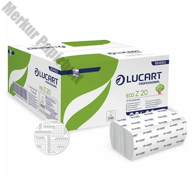 Kéztörlő hajtogatott LUCART Eco ("Z") 20x24 cm 200 lapos fehér 2 rétegű
