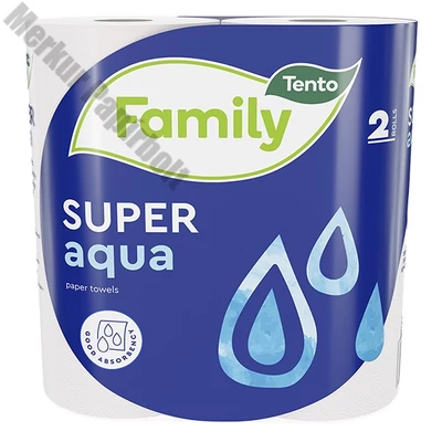 Kéztörlő tekercses háztartási TENTO Family super aqua 2 tekercses 2 rétegű