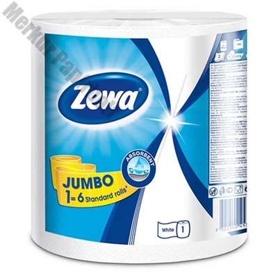 Kéztörlő tekercses háztartási ZEWA Jumbo White 2 rétegű 1 tekercses 325 lap