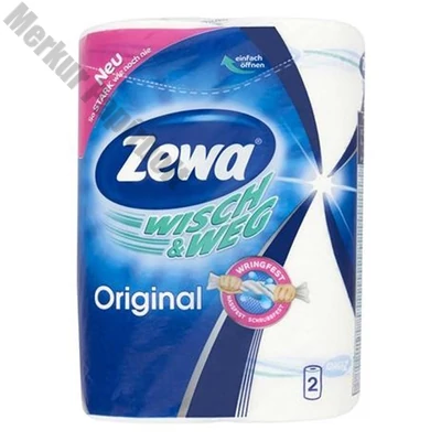 Kéztörlő tekercses háztartási ZEWA Wisch&Weg Original 2 rétegű 2 tekercses