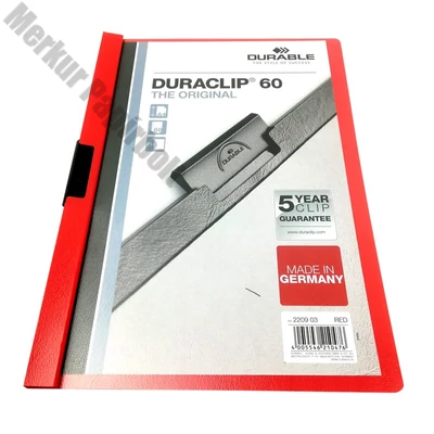 Klipmappa DURABLE Duraclip A/4 60 lapig piros